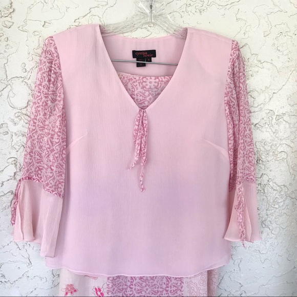 ✨Vintage Cynthia Howie TwoPiece Silk in Pale Pink, Sz4 - Picture 2 of 10